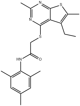 Acetamide, 2-[(5-ethyl-2,6-dimethylthieno[2,3-d]pyrimidin-4-yl)thio]-N-(2,4,6-trimethylphenyl)- (9CI) Structure