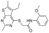 Acetamide, 2-[(5-ethyl-2,6-dimethylthieno[2,3-d]pyrimidin-4-yl)thio]-N-(2-methoxyphenyl)- (9CI) Struktur