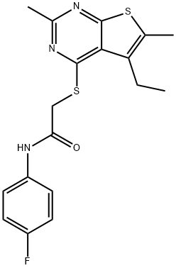 Acetamide, 2-[(5-ethyl-2,6-dimethylthieno[2,3-d]pyrimidin-4-yl)thio]-N-(4-fluorophenyl)- (9CI) Structure