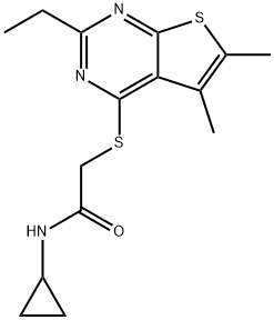 Acetamide, N-cyclopropyl-2-[(2-ethyl-5,6-dimethylthieno[2,3-d]pyrimidin-4-yl)thio]- (9CI) Structure