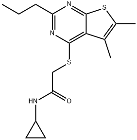 Acetamide, N-cyclopropyl-2-[(5,6-dimethyl-2-propylthieno[2,3-d]pyrimidin-4-yl)thio]- (9CI) Structure