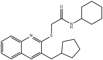 Acetamide, N-cyclohexyl-2-[[3-(cyclopentylmethyl)-2-quinolinyl]thio]- (9CI) Structure