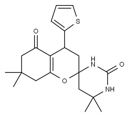 Spiro[2H-1-benzopyran-2,4(3H)-pyrimidine]-2,5(1H,3H)-dione, 4,5,6,6,7,8-hexahydro-6,6,7,7-tetramethyl-4-(2-thienyl)- (9CI)|
