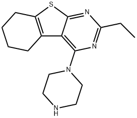[1]Benzothieno[2,3-d]pyrimidine, 2-ethyl-5,6,7,8-tetrahydro-4-(1-piperazinyl)- (9CI) Structure