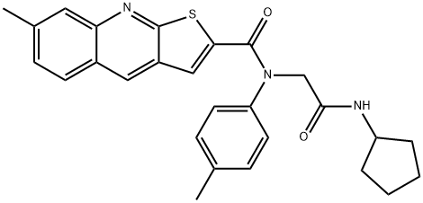 606114-16-3 Thieno[2,3-b]quinoline-2-carboxamide, N-[2-(cyclopentylamino)-2-oxoethyl]-7-methyl-N-(4-methylphenyl)- (9CI)