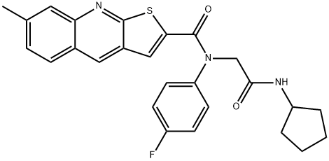 Thieno[2,3-b]quinoline-2-carboxamide, N-[2-(cyclopentylamino)-2-oxoethyl]-N-(4-fluorophenyl)-7-methyl- (9CI) Structure