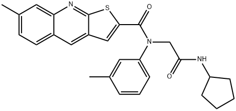Thieno[2,3-b]quinoline-2-carboxamide, N-[2-(cyclopentylamino)-2-oxoethyl]-7-methyl-N-(3-methylphenyl)- (9CI) Structure