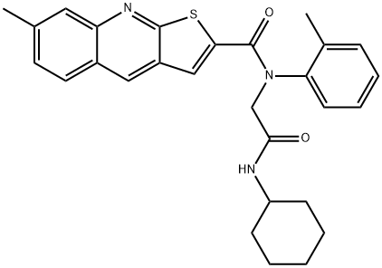 Thieno[2,3-b]quinoline-2-carboxamide, N-[2-(cyclohexylamino)-2-oxoethyl]-7-methyl-N-(2-methylphenyl)- (9CI) Structure