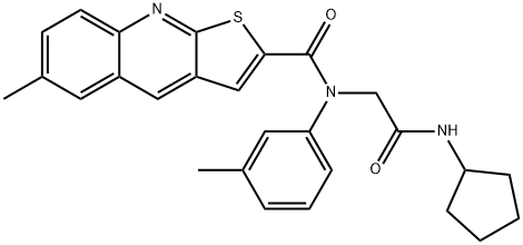 Thieno[2,3-b]quinoline-2-carboxamide, N-[2-(cyclopentylamino)-2-oxoethyl]-6-methyl-N-(3-methylphenyl)- (9CI) Structure