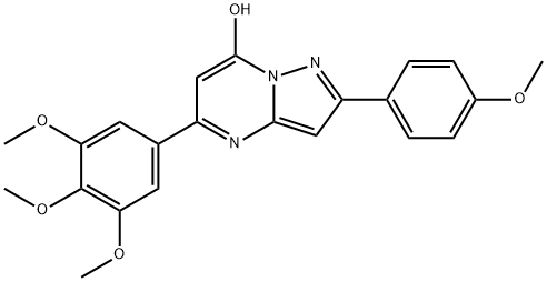 Pyrazolo[1,5-a]pyrimidin-7-ol, 2-(4-methoxyphenyl)-5-(3,4,5-trimethoxyphenyl)- (9CI) Structure