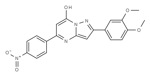 Pyrazolo[1,5-a]pyrimidin-7-ol, 2-(3,4-dimethoxyphenyl)-5-(4-nitrophenyl)- (9CI) 结构式