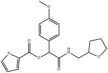 2-Thiophenecarboxylicacid,1-(4-methoxyphenyl)-2-oxo-2-[[(tetrahydro-2-furanyl)methyl]amino]ethylester(9CI) Structure