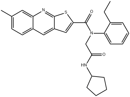 Thieno[2,3-b]quinoline-2-carboxamide, N-[2-(cyclopentylamino)-2-oxoethyl]-N-(2-ethylphenyl)-7-methyl- (9CI)|