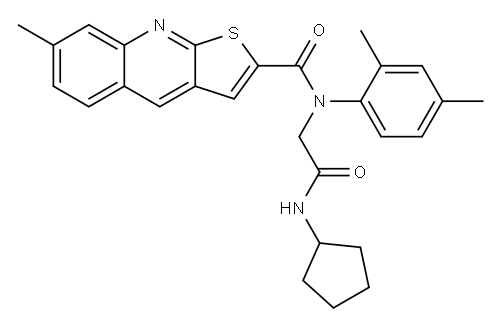 Thieno[2,3-b]quinoline-2-carboxamide, N-[2-(cyclopentylamino)-2-oxoethyl]-N-(2,4-dimethylphenyl)-7-methyl- (9CI) Structure