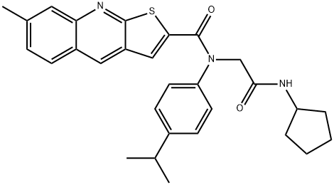 Thieno[2,3-b]quinoline-2-carboxamide, N-[2-(cyclopentylamino)-2-oxoethyl]-7-methyl-N-[4-(1-methylethyl)phenyl]- (9CI)|