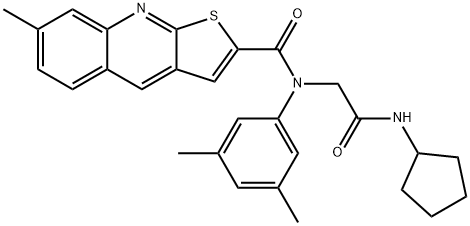 Thieno[2,3-b]quinoline-2-carboxamide, N-[2-(cyclopentylamino)-2-oxoethyl]-N-(3,5-dimethylphenyl)-7-methyl- (9CI) Structure