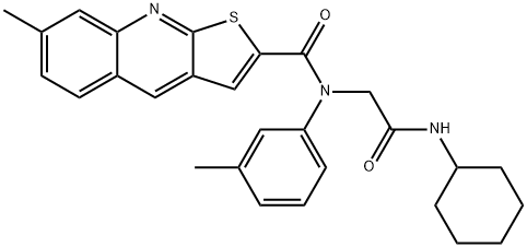 Thieno[2,3-b]quinoline-2-carboxamide, N-[2-(cyclohexylamino)-2-oxoethyl]-7-methyl-N-(3-methylphenyl)- (9CI)|