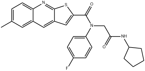 Thieno[2,3-b]quinoline-2-carboxamide, N-[2-(cyclopentylamino)-2-oxoethyl]-N-(4-fluorophenyl)-6-methyl- (9CI) Structure