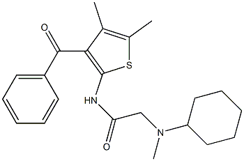 Acetamide, N-(3-benzoyl-4,5-dimethyl-2-thienyl)-2-(cyclohexylmethylamino)- (9CI) 结构式