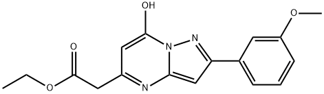 Pyrazolo[1,5-a]pyrimidine-5-acetic acid, 7-hydroxy-2-(3-methoxyphenyl)-, ethyl ester (9CI),606116-30-7,结构式