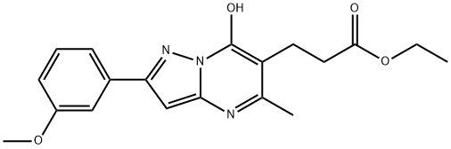Pyrazolo[1,5-a]pyrimidine-6-propanoic acid, 7-hydroxy-2-(3-methoxyphenyl)-5-methyl-, ethyl ester (9CI)|