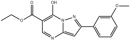 Pyrazolo[1,5-a]pyrimidine-6-carboxylic acid, 7-hydroxy-2-(3-methoxyphenyl)-, ethyl ester (9CI) Structure