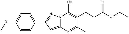 Pyrazolo[1,5-a]pyrimidine-6-propanoic acid, 7-hydroxy-2-(4-methoxyphenyl)-5-methyl-, ethyl ester (9CI) 结构式