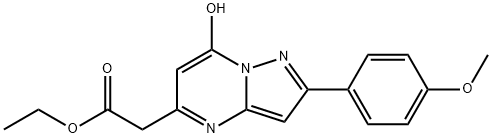 Pyrazolo[1,5-a]pyrimidine-5-acetic acid, 7-hydroxy-2-(4-methoxyphenyl)-, ethyl ester (9CI) 结构式