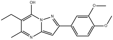 Pyrazolo[1,5-a]pyrimidin-7-ol, 2-(3,4-dimethoxyphenyl)-6-ethyl-5-methyl- (9CI) 结构式