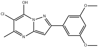 Pyrazolo[1,5-a]pyrimidin-7-ol, 6-chloro-2-(3,5-dimethoxyphenyl)-5-methyl- (9CI) 结构式