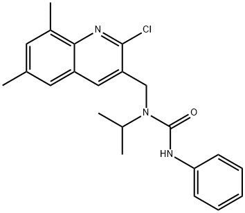 Urea, N-[(2-chloro-6,8-dimethyl-3-quinolinyl)methyl]-N-(1-methylethyl)-N-phenyl- (9CI) Struktur