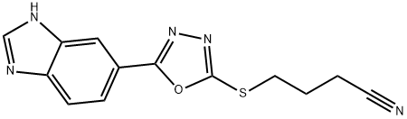 606117-03-7 Butanenitrile, 4-[[5-(1H-benzimidazol-5-yl)-1,3,4-oxadiazol-2-yl]thio]- (9CI)