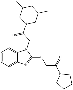 606117-50-4 Piperidine, 3,5-dimethyl-1-[[2-[[2-oxo-2-(1-pyrrolidinyl)ethyl]thio]-1H-benzimidazol-1-yl]acetyl]- (9CI)
