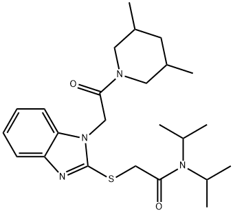 Acetamide, 2-[[1-[2-(3,5-dimethyl-1-piperidinyl)-2-oxoethyl]-1H-benzimidazol-2-yl]thio]-N,N-bis(1-methylethyl)- (9CI)|