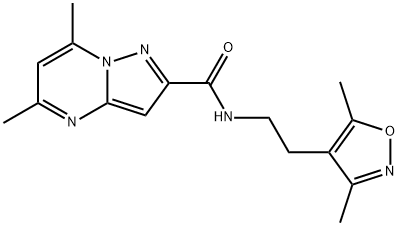 Pyrazolo[1,5-a]pyrimidine-2-carboxamide, N-[2-(3,5-dimethyl-4-isoxazolyl)ethyl]-5,7-dimethyl- (9CI) 结构式
