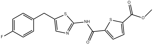 2-Thiophenecarboxylicacid,5-[[[5-[(4-fluorophenyl)methyl]-2-thiazolyl]amino]carbonyl]-,methylester(9CI)|