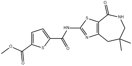 2-Thiophenecarboxylicacid,5-[[(5,6,7,8-tetrahydro-7,7-dimethyl-4-oxo-4H-thiazolo[5,4-c]azepin-2-yl)amino]carbonyl]-,methylester(9CI) Structure