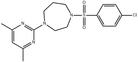 1H-1,4-Diazepine, 1-[(4-chlorophenyl)sulfonyl]-4-(4,6-dimethyl-2-pyrimidinyl)hexahydro- (9CI) Structure