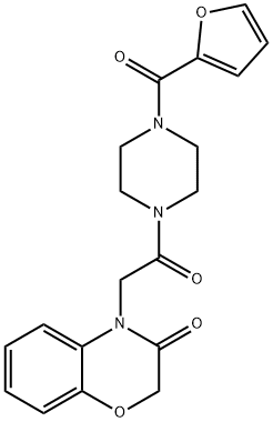 Piperazine, 1-[(2,3-dihydro-3-oxo-4H-1,4-benzoxazin-4-yl)acetyl]-4-(2-furanylcarbonyl)- (9CI) Structure