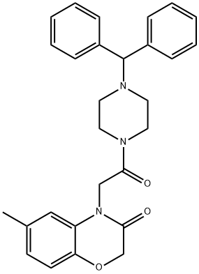 Piperazine, 1-[(2,3-dihydro-6-methyl-3-oxo-4H-1,4-benzoxazin-4-yl)acetyl]-4-(diphenylmethyl)- (9CI) Structure