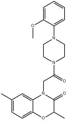 Piperazine, 1-[(2,3-dihydro-2,6-dimethyl-3-oxo-4H-1,4-benzoxazin-4-yl)acetyl]-4-(2-methoxyphenyl)- (9CI) Structure