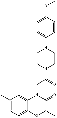 Piperazine, 1-[(2,3-dihydro-2,6-dimethyl-3-oxo-4H-1,4-benzoxazin-4-yl)acetyl]-4-(4-methoxyphenyl)- (9CI) Structure