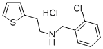 N-(2-クロロベンジル)-2-(2-チエニル)エチルアミン塩酸塩 化学構造式