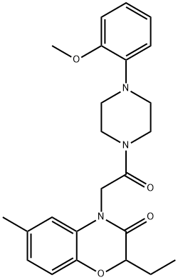 Piperazine, 1-[(2-ethyl-2,3-dihydro-6-methyl-3-oxo-4H-1,4-benzoxazin-4-yl)acetyl]-4-(2-methoxyphenyl)- (9CI) 化学構造式