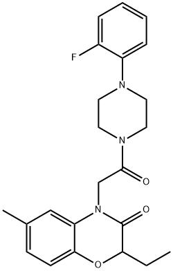 Piperazine, 1-[(2-ethyl-2,3-dihydro-6-methyl-3-oxo-4H-1,4-benzoxazin-4-yl)acetyl]-4-(2-fluorophenyl)- (9CI) Structure