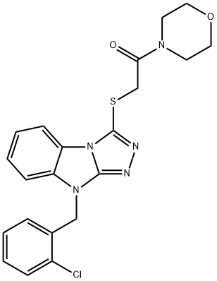 Morpholine, 4-[[[9-[(2-chlorophenyl)methyl]-9H-1,2,4-triazolo[4,3-a]benzimidazol-3-yl]thio]acetyl]- (9CI) Structure