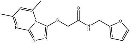 Acetamide, 2-[(5,7-dimethyl-1,2,4-triazolo[4,3-a]pyrimidin-3-yl)thio]-N-(2-furanylmethyl)- (9CI) Struktur