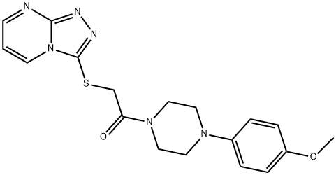 Piperazine, 1-(4-methoxyphenyl)-4-[(1,2,4-triazolo[4,3-a]pyrimidin-3-ylthio)acetyl]- (9CI) Structure