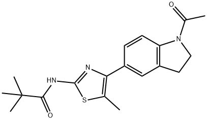Propanamide, N-[4-(1-acetyl-2,3-dihydro-1H-indol-5-yl)-5-methyl-2-thiazolyl]-2,2-dimethyl- (9CI) Structure