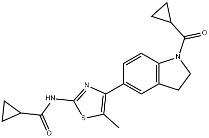606122-03-6 Cyclopropanecarboxamide, N-[4-[1-(cyclopropylcarbonyl)-2,3-dihydro-1H-indol-5-yl]-5-methyl-2-thiazolyl]- (9CI)